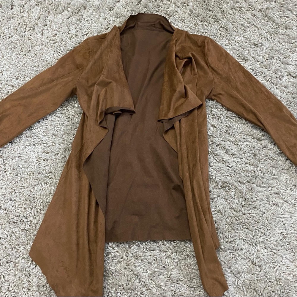 Tan suede cardigan